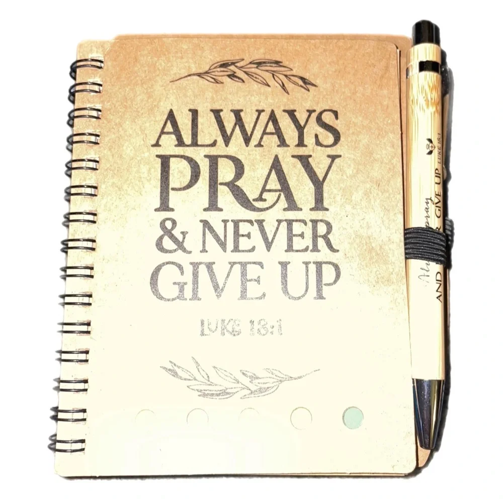 10 gift sets Christian Spiral Notebook W/Bible Verse,Bamboo Pen+matching+Journal